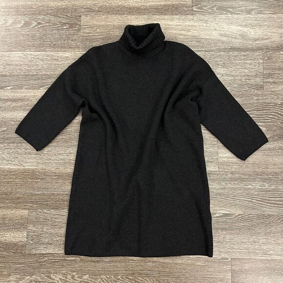 NWOT Pomander Place Noir Vivianne Sweater Dress Black Shimmer Turtleneck Cozy - Picture 5 of 16